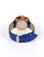 Trendy Dark Blue Diamoond Decorated Dail Shape Simple Watch