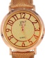Trendy Khaki Dail Shape Decorated Pure Color Simple Watch
