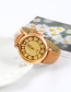 Trendy Khaki Dail Shape Decorated Pure Color Simple Watch