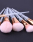Fashion Pink Diamond Decorated Cosmetic Brush (7pcs)