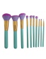 Lovely White Pure Color Decorated Cosmetic Brush (10pcs +cosmetic bag)