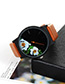 Fashion Brown+orange Flower Shape Pattern Decorated Watch