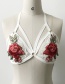 Sexy White Rose Shape Decorated Cross Brassiere