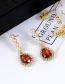 Elegant Red Watershape Diamond Decorated Earrings