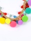 Bohemia Multi-color Fuzzy Ball Decorated Pom Necklace