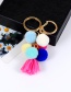 Fashion Multi-color Fuzzy Ball Decorated Pom Key Ring