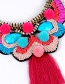 Bohemia Multi-color Color Matching Decorated Tassel Pom Necklace