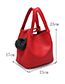 Fashion Red Fuzzy Ball Decorated Pure Color Shoulder Bag