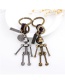 Fashion Silver Color Robot Pendant Decorated Pure Color Keychain
