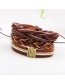 Fashion Brown Color Matching Decorated Simple Bracelet(3pcs)