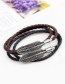 Fashion Coffee Feather Decorated Double Layer Bracelet