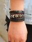 Fashion Black Skull Decorated Pure Color Bracelet(6pcs)