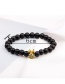 Fashion Black Crown&beads Decorated Pure Color Bracelet