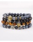 Fashion Black Lion Decorated Pure Color Simple Bracelet