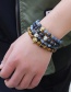 Fashion Dark Gray Lion Decorated Pure Color Simple Bracelet