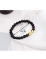 Fashion Black Dumbbells&bead Decorated Pure Color Bracelet