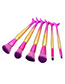 Fashion Pink+gold Color Color Matching Decorated Mermaid Makeup Brush (6pcs)