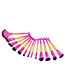 Fashion Pink+gold Color Color Matching Decorated Mermaid Makeup Brush (13pcs)