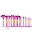 Fashion Pink+gold Color Color Matching Decorated Mermaid Makeup Brush (18pcs)