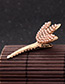 Fashion Gold Color Leaf Shape Decorated Pure Color Hairpin