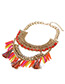 Fashion Multi-color Tassel Pendant Decorated Double Layer Necklace