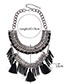 Fashion Black Tassel Pendant Decorated Double Layer Necklace