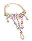 Fashion Multi-color Water Drop Shape Diamond Decorated Anklet