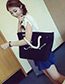 Trendy Black Letter Pattern Decorated Pure Color Shoulder Bag
