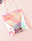 Trendy Multi-color Cartoon Pattern Decorated Square Shape Reflective Shoulder Bag