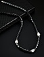 Fashion Black Diamond&bead Decorated Pure Color Neckace