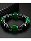 Fashion Green+black Bead Deccorated Color Matching Simple Bracelet