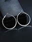 Elegant Silver Color Circular Ring Shape Decorated Pure Color Earrings (6 Pieces)