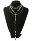 Fashion Gold Color Sequins Decorated Tassel Multi-layer Necklace