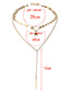 Fashion Gold Color Sequins&star Decorated Multi-layer Tassel Necklace