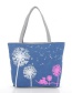 Fashion Blue Dandelion Pattern Decorated Shoulder Bag