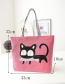 Fashion Red Cartoon Cat Pattern Decorated Shoulder Bag