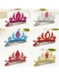Lovely Watermelon Red Crown Shape Decorated Pure Color Hairpin