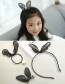 Lovely Black Rabbit Ears&pearl Decorated Pure Color Hair Band