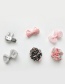 Lovely Pink+gray Flowers&bowknot Decorated Simple Hairpin