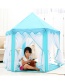 Lovely Blue Pure Color Decorated Hexagonal Shape Simple Tent