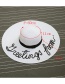 Trendy White Letter Pattern Decorated Pure Color Sun Hat