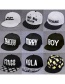 Fashion White +black Letter Pattern Decorated Color Matching Hip-hop Cap