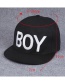 Fashion Black Letter Boy Pattern Decorated Pure Color Hip-hop Cap