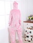 Fashion Pink Pig Shape Decorated Pure Color Nightgown