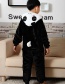 Fashion Black+white Panda Shape Decorated Simple Chid Nightgown