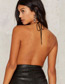Sexy Black Sequins Decorated Deep V Neckline Sling Vest