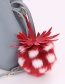 Fashion Yellow Pineapple Shape Decorated Pure Color Pom Key Chain