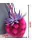 Fashion Plum Red Pineapple Shape Decorated Pure Color Pom Key Chain