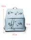 Fashion Gray Embroidery Flower Decoreated Pure Color Backpack