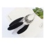 Fashion White +black Feather Pendant Decorated Hollow Out Crescent Moon Shape Simple Necklace